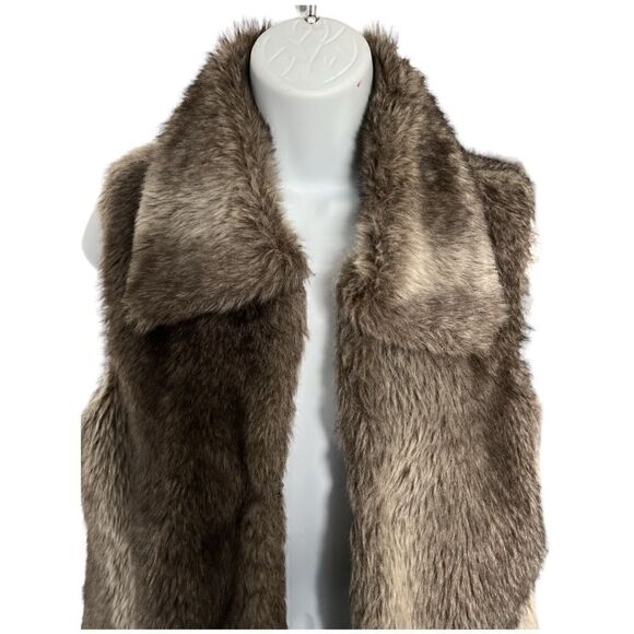 MAGIC Faux Fur Vest High Neck Color Brown Size M. - Picture 4 of 8